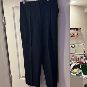 Zara Blue Pin-Striped Cropped Dress Pants